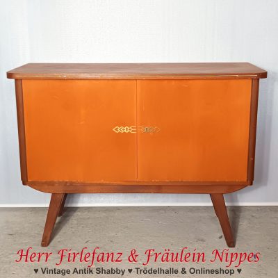 Zweifarbig furnierte und abschließbare Vintage Kommode aus den 50er Jahren – 100 €