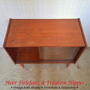 schlichter vintage midcentury ddr barschrank sideboard mit glas schiebetüren (4)